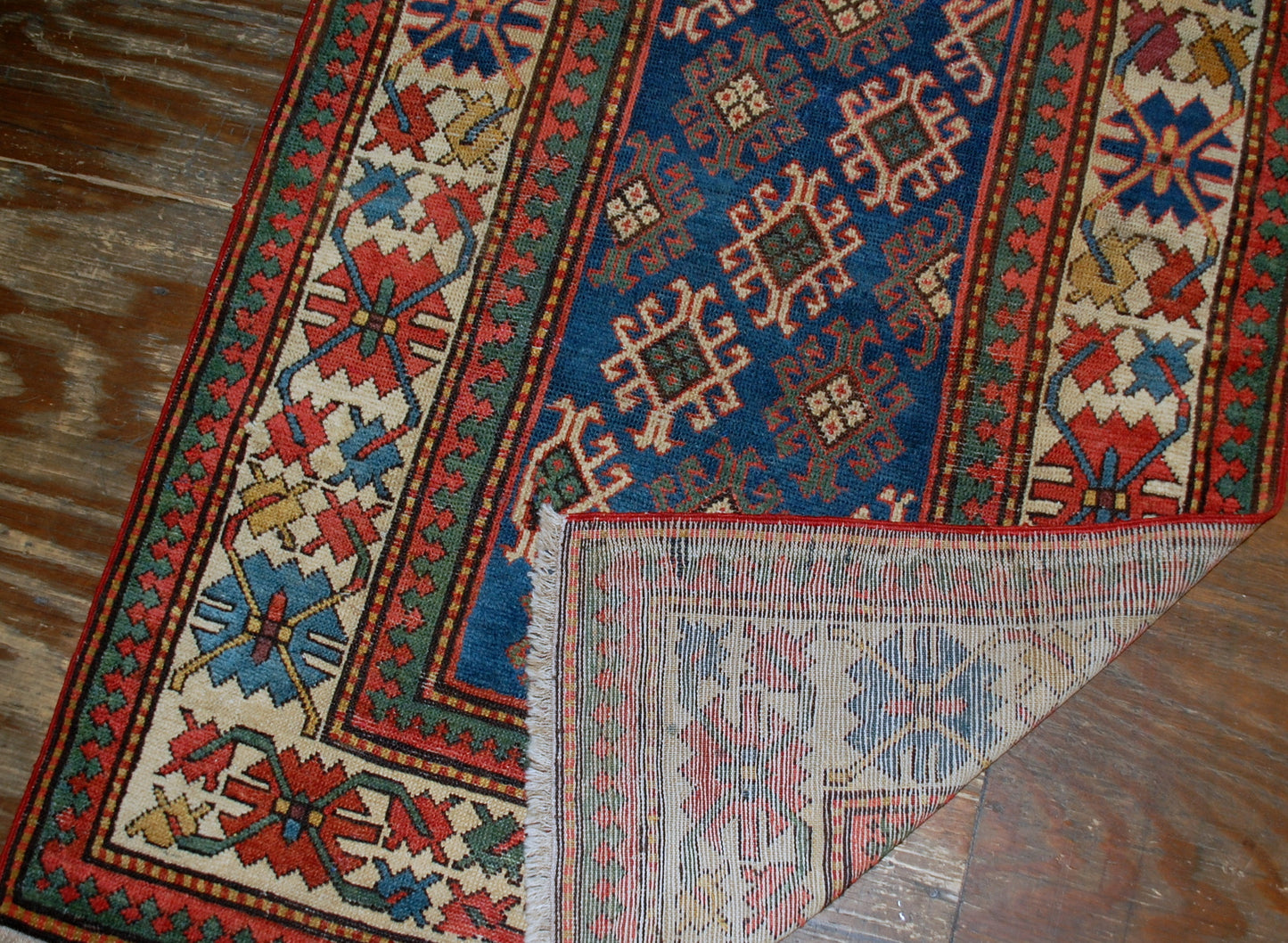 Handmade antique Caucasian Gendje rug 1880s