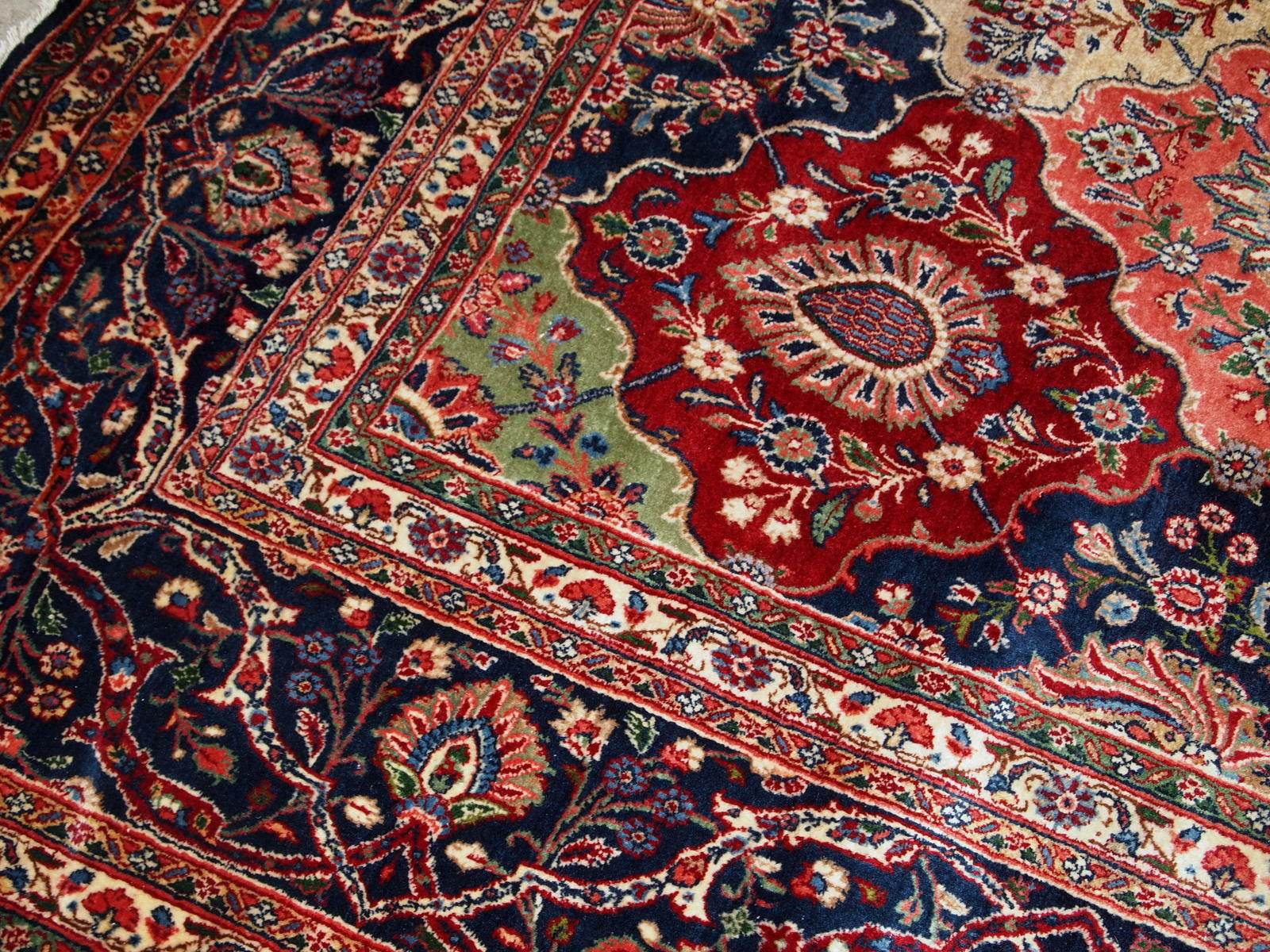 Handmade antique Persian Kashan rug 9.1' x 11.10' (277cm x 363cm) 1910s - 1B724 - One Royal Art