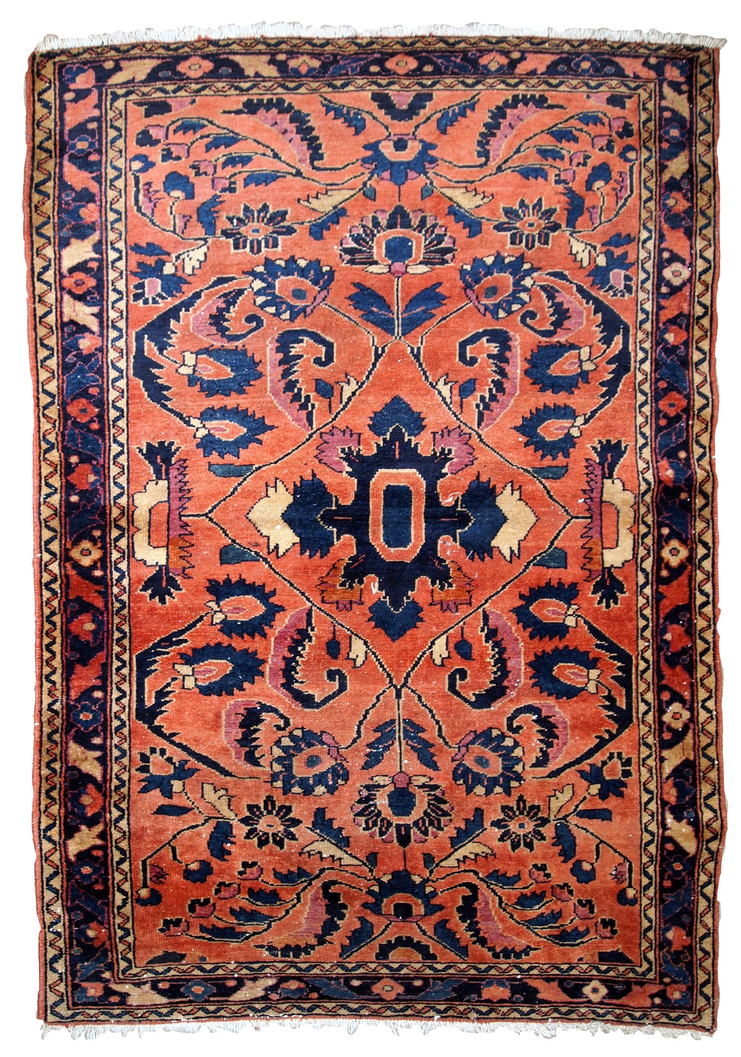 Handmade antique Persian Lilihan rug, 1920s