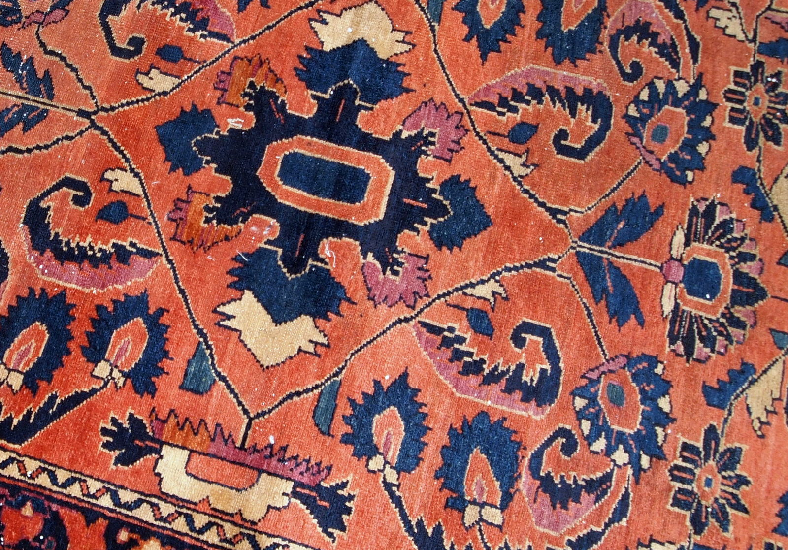 Handmade antique Persian Lilihan rug, 1920s