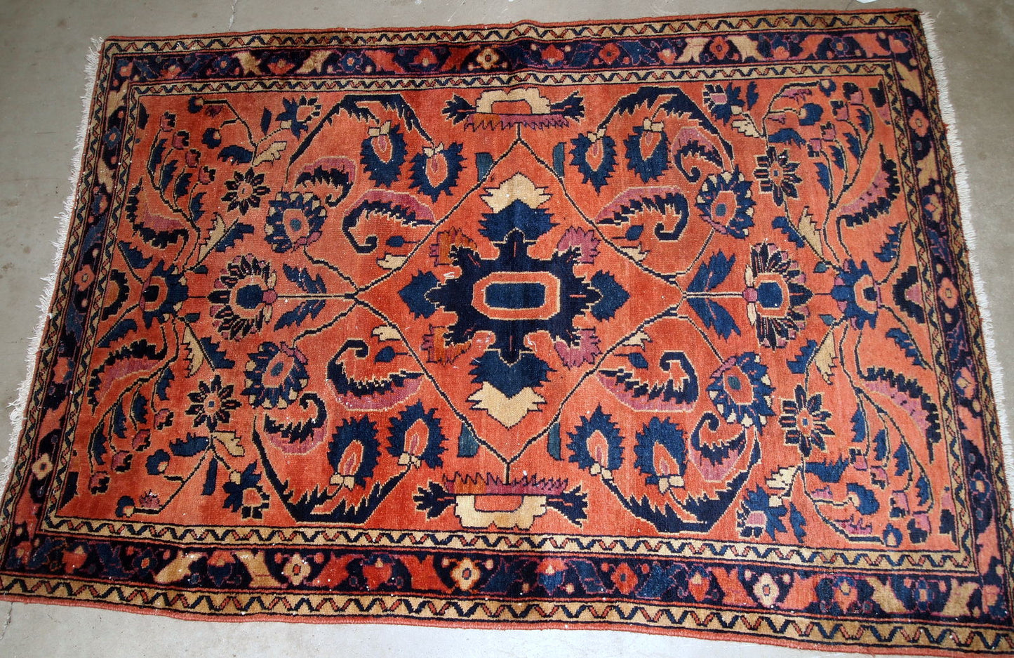 Handmade antique Persian Lilihan rug, 1920s