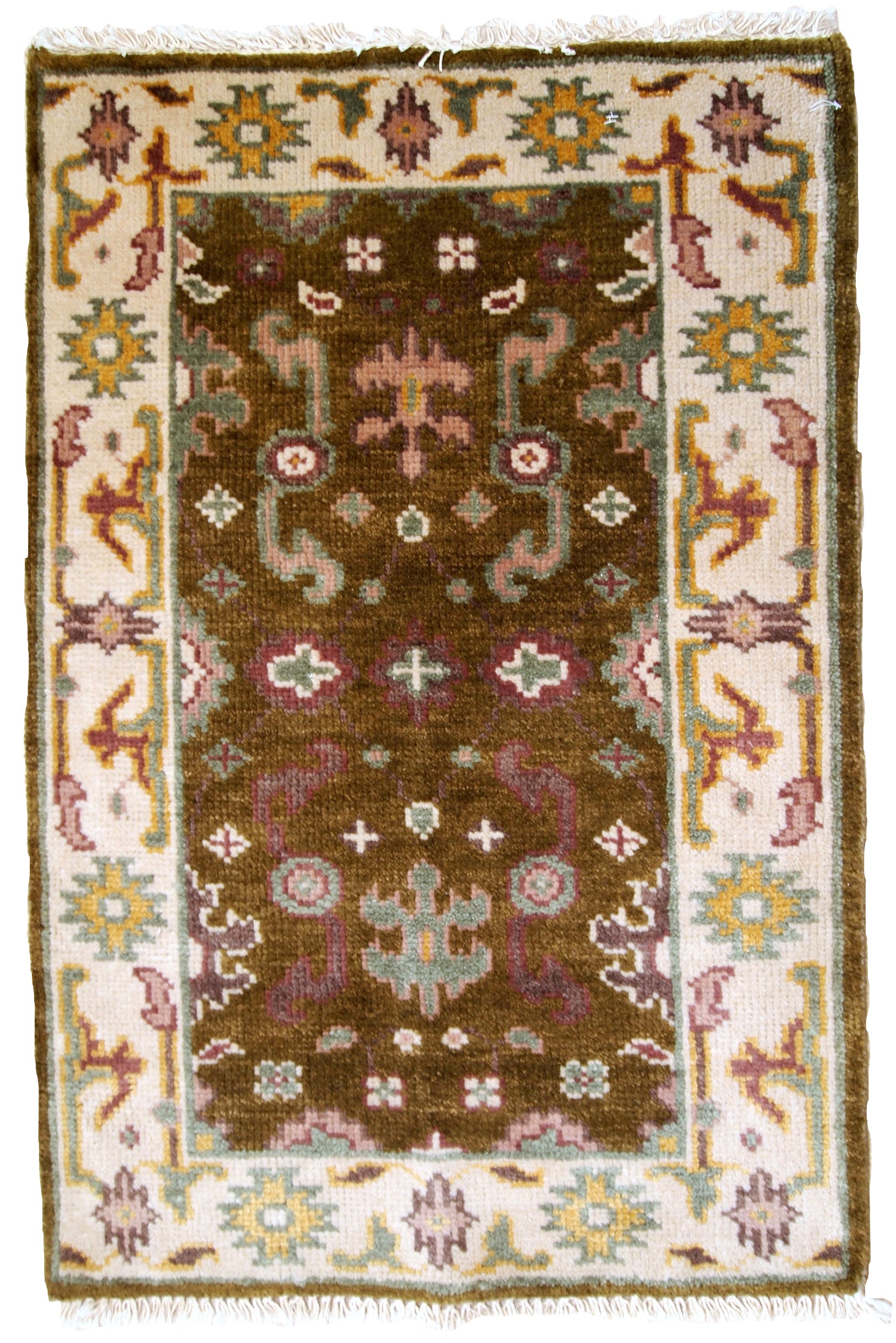 Handmade vintage Indo-Mahal rug 1980s