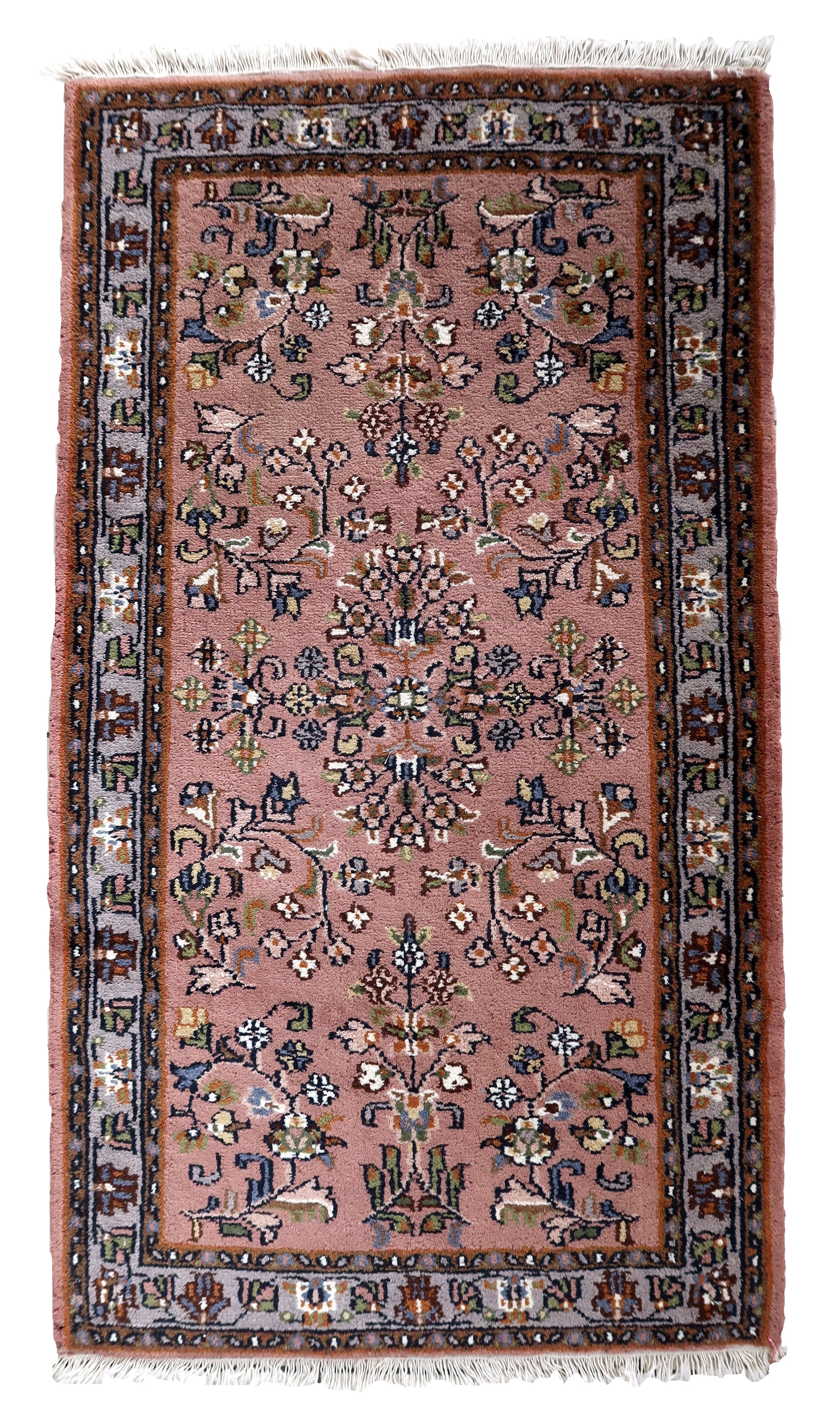 Handmade vintage Indian Seraband rug 1970s