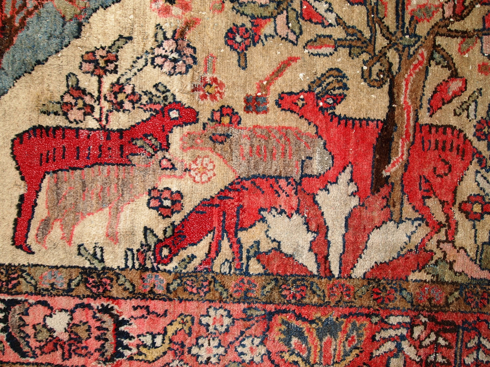 Handmade antique Persian Malayer rug 3.9' x 6' (120cm x 184cm) 1920 - 1C248 - One Royal Art