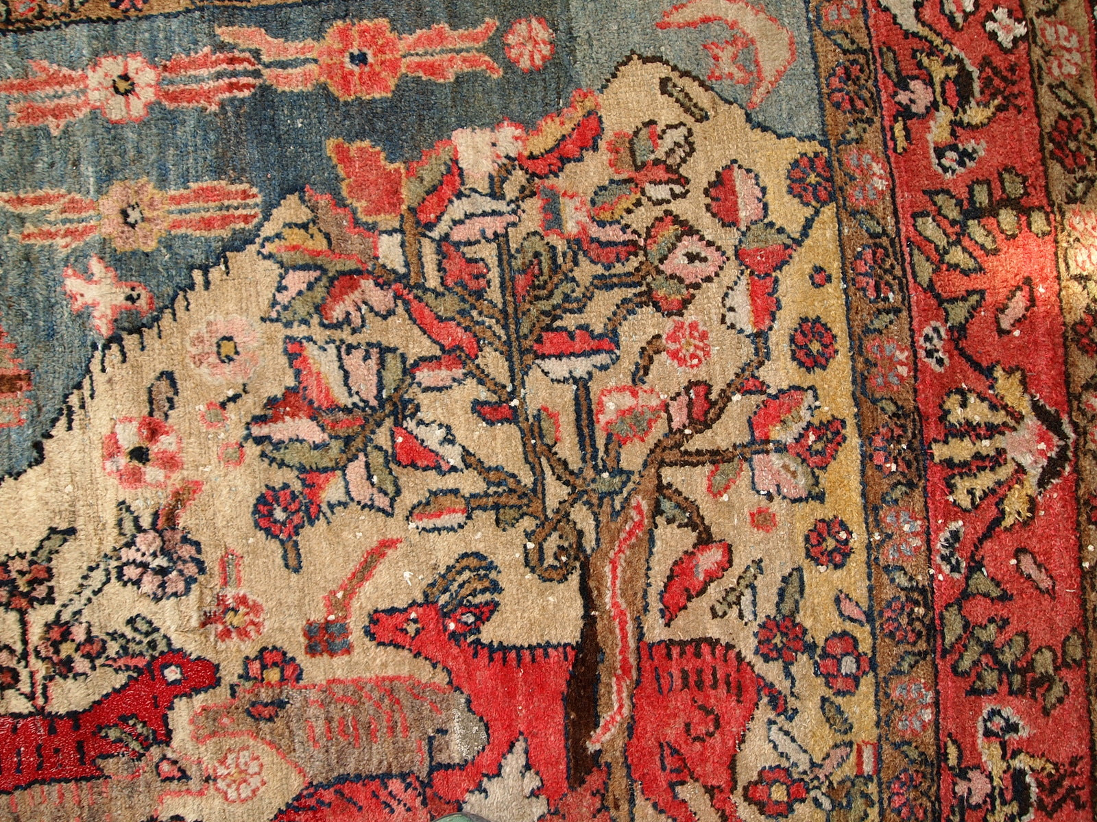Handmade antique Persian Malayer rug 3.9' x 6' (120cm x 184cm) 1920 - 1C248 - One Royal Art