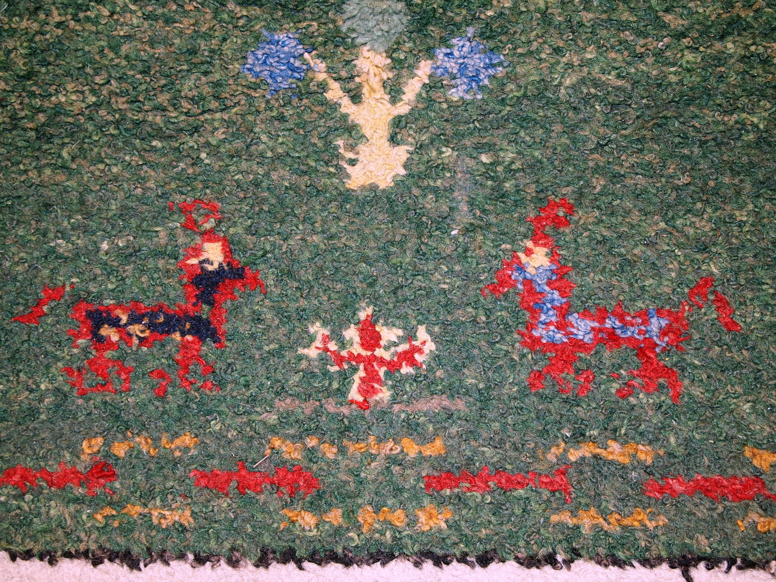 Handmade vintage Persian Gabbeh rug 4.6' x 7' (140cm x 215cm) 1960s - 1C344 - One Royal Art