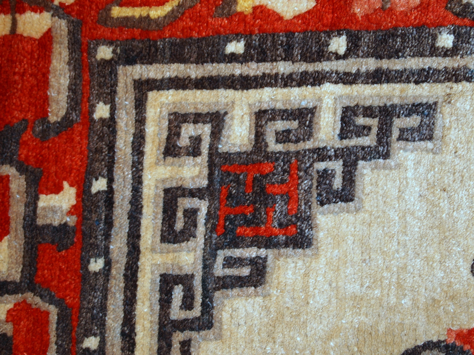 Handmade vintage Mongolian rug 2,9' x 5,2' (90cm x 160cm) 1970s - 1C349 - One Royal Art