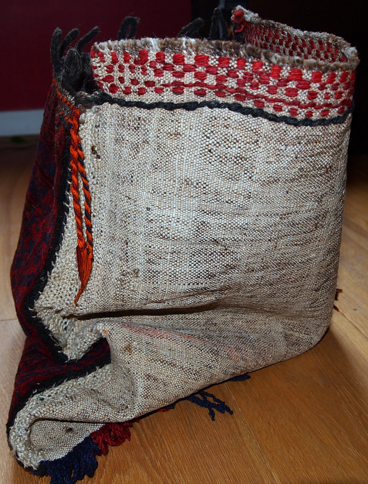 Handmade antique collectible Uzbek salt bag, 1930s
