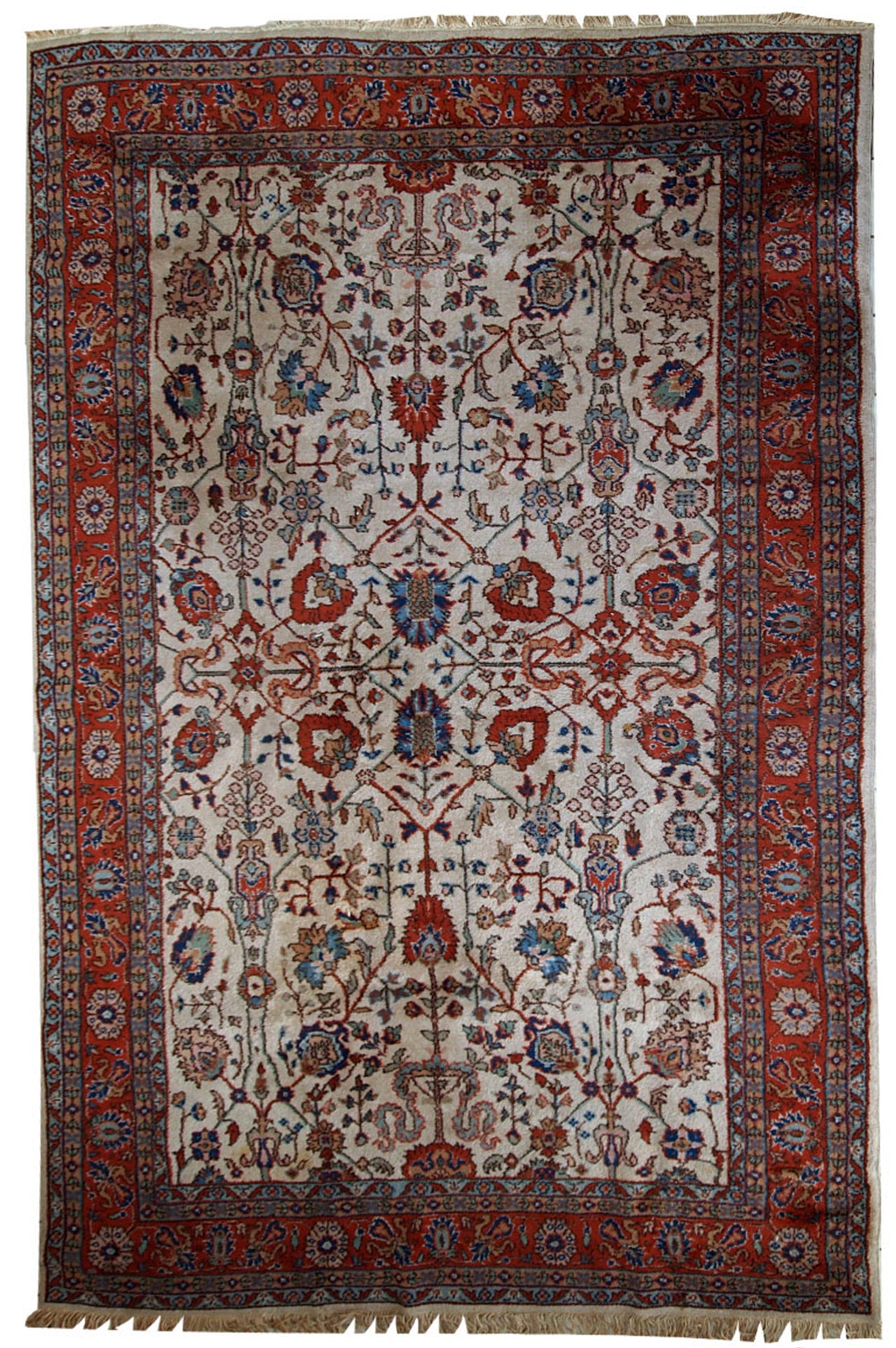 Handmade vintage Persian Mashad rug, 1950s