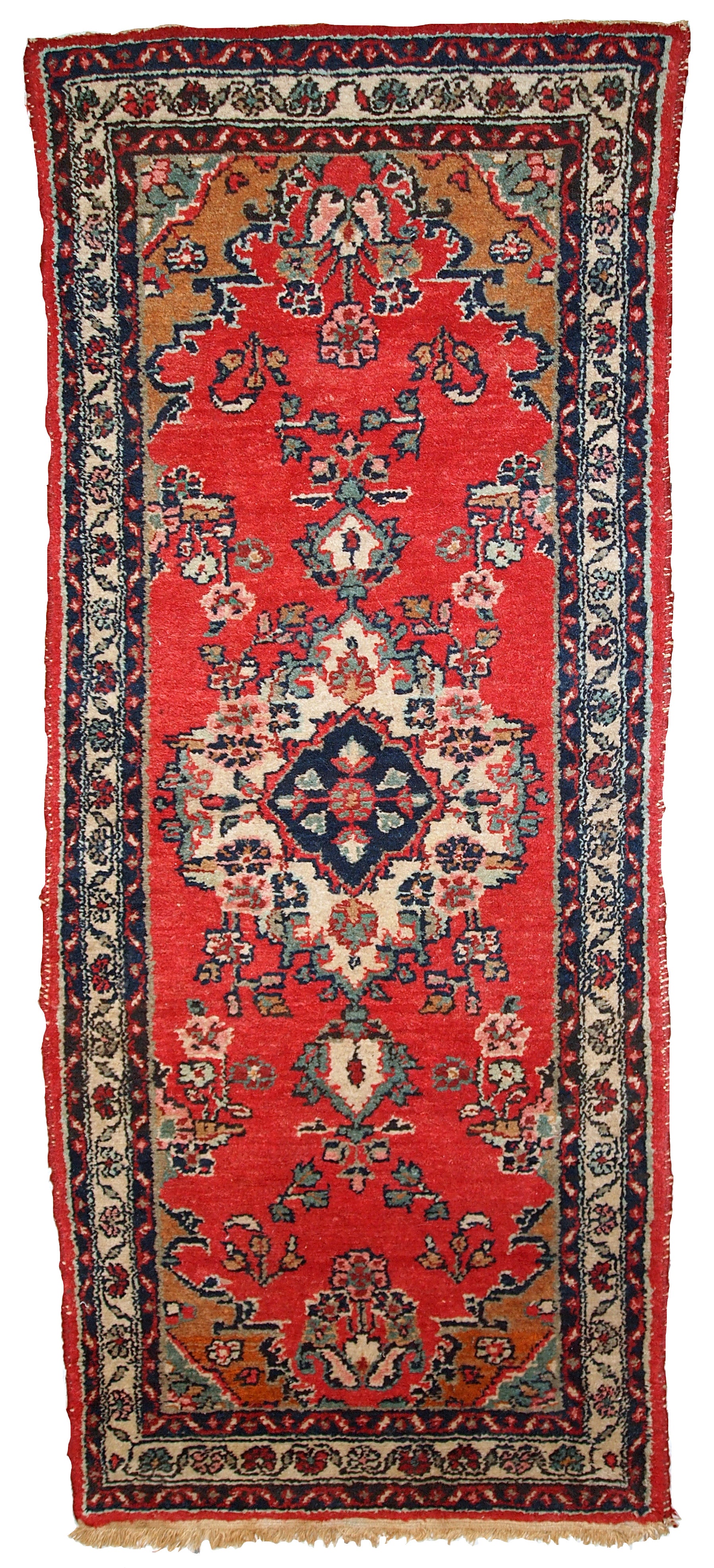 Handmade vintage Persian Hamadan runner, 1960s