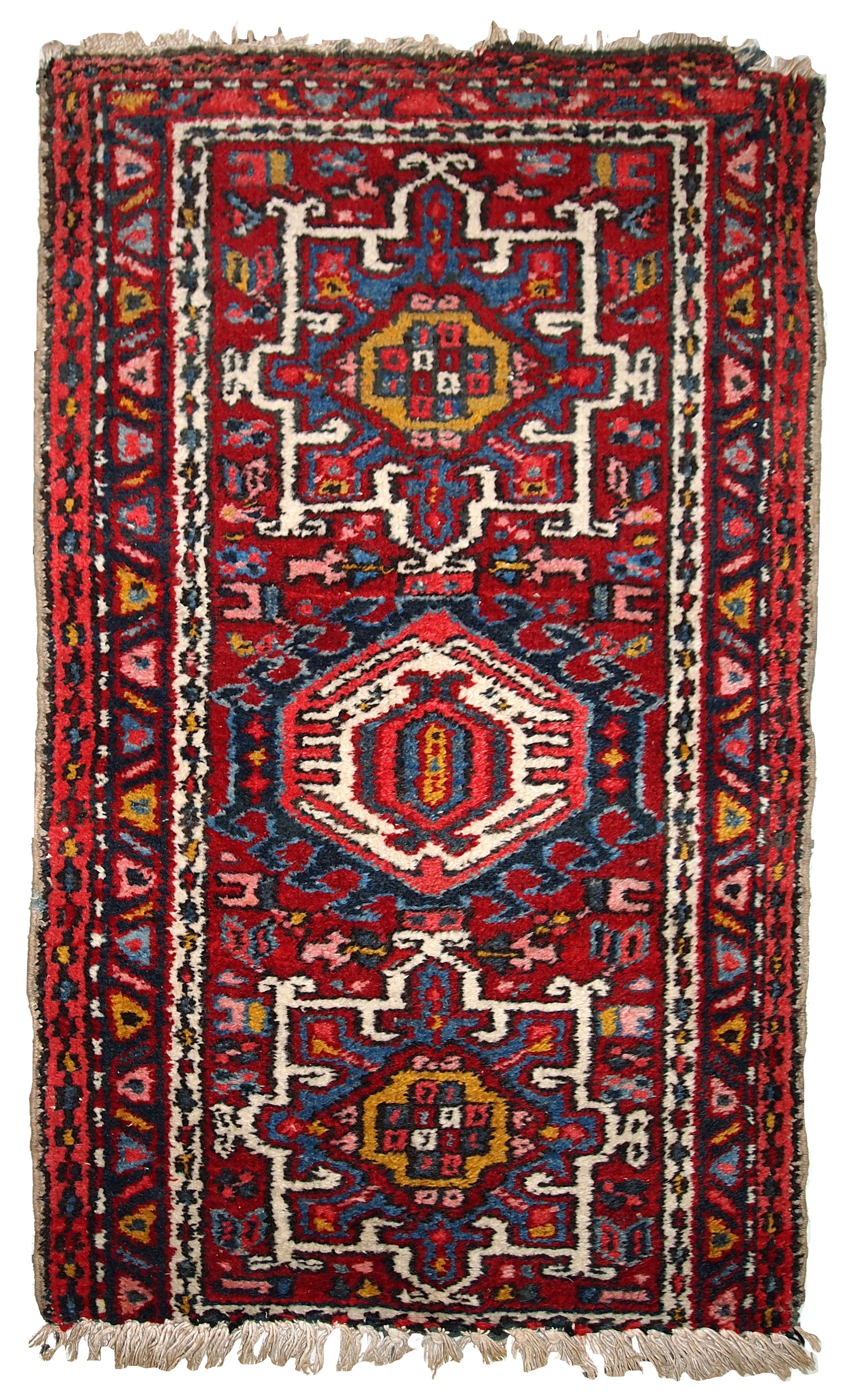 Handmade antique Persian Karajeh rug 1920s