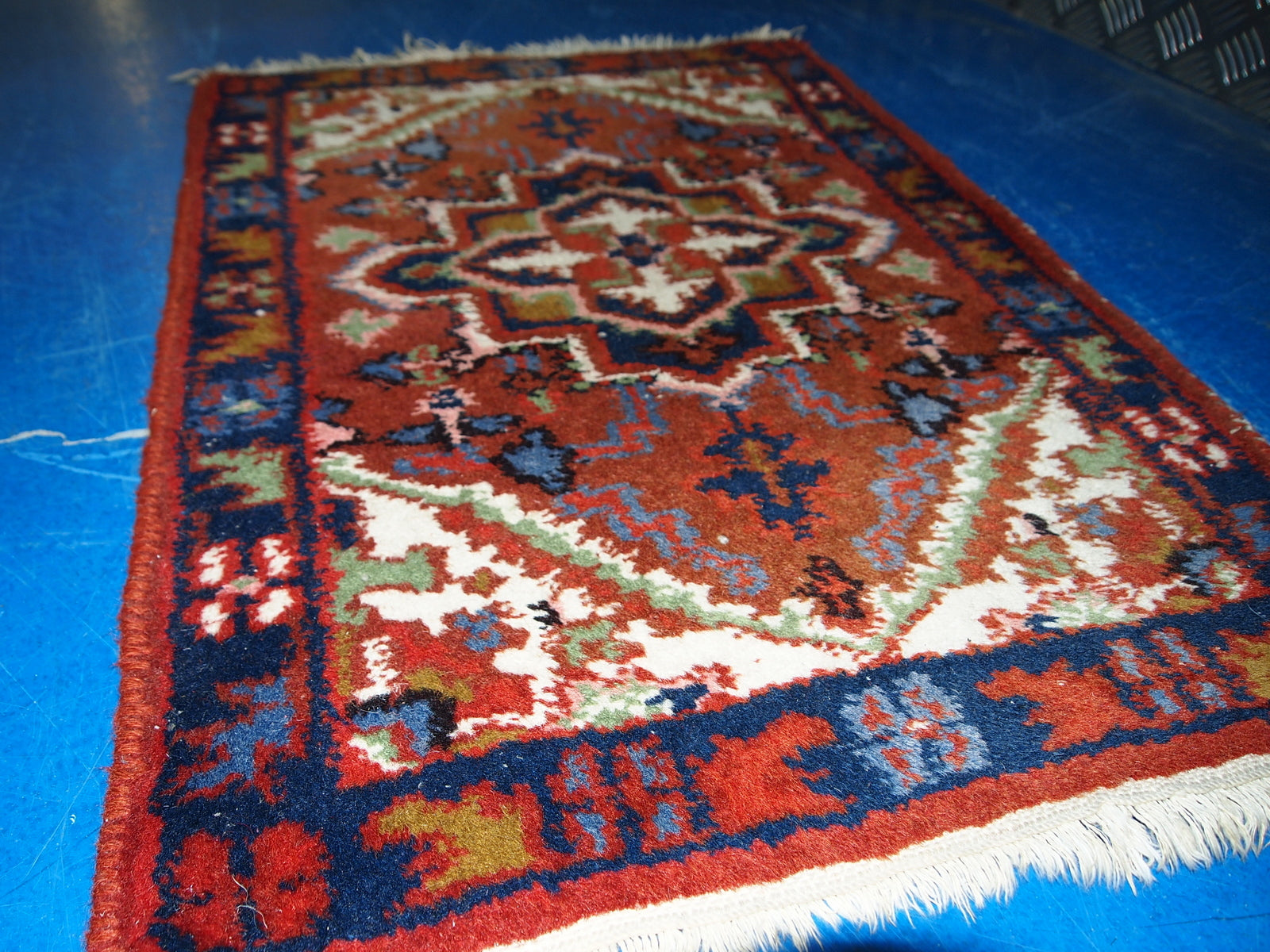 Handmade vintage Persian Hamadan rug 1970s