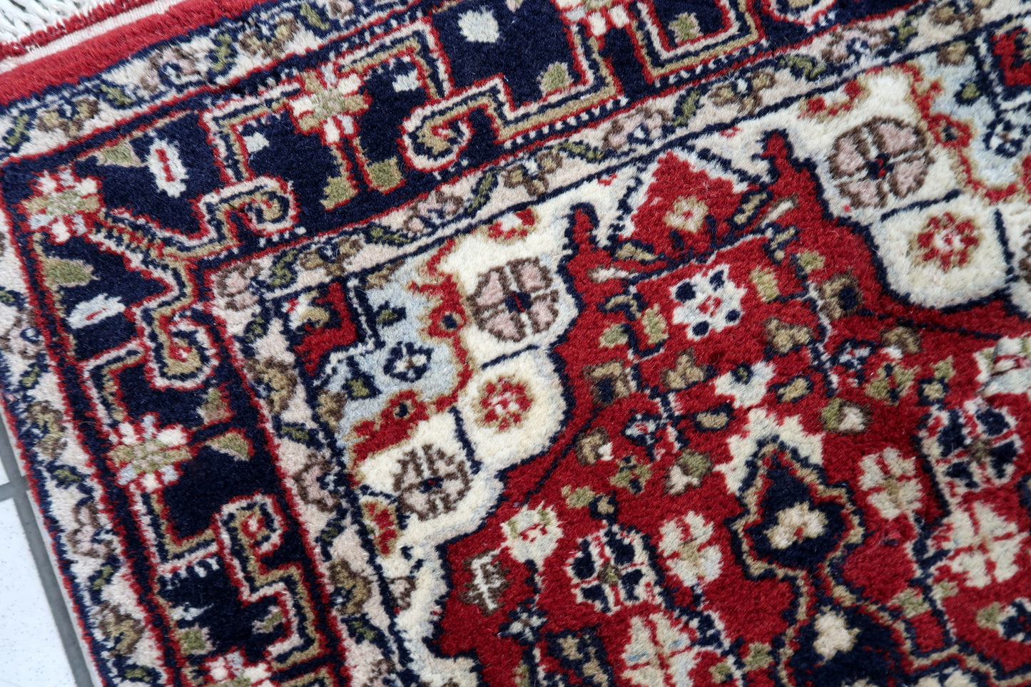 Handmade vintage Persian Hamadan rug 1970s