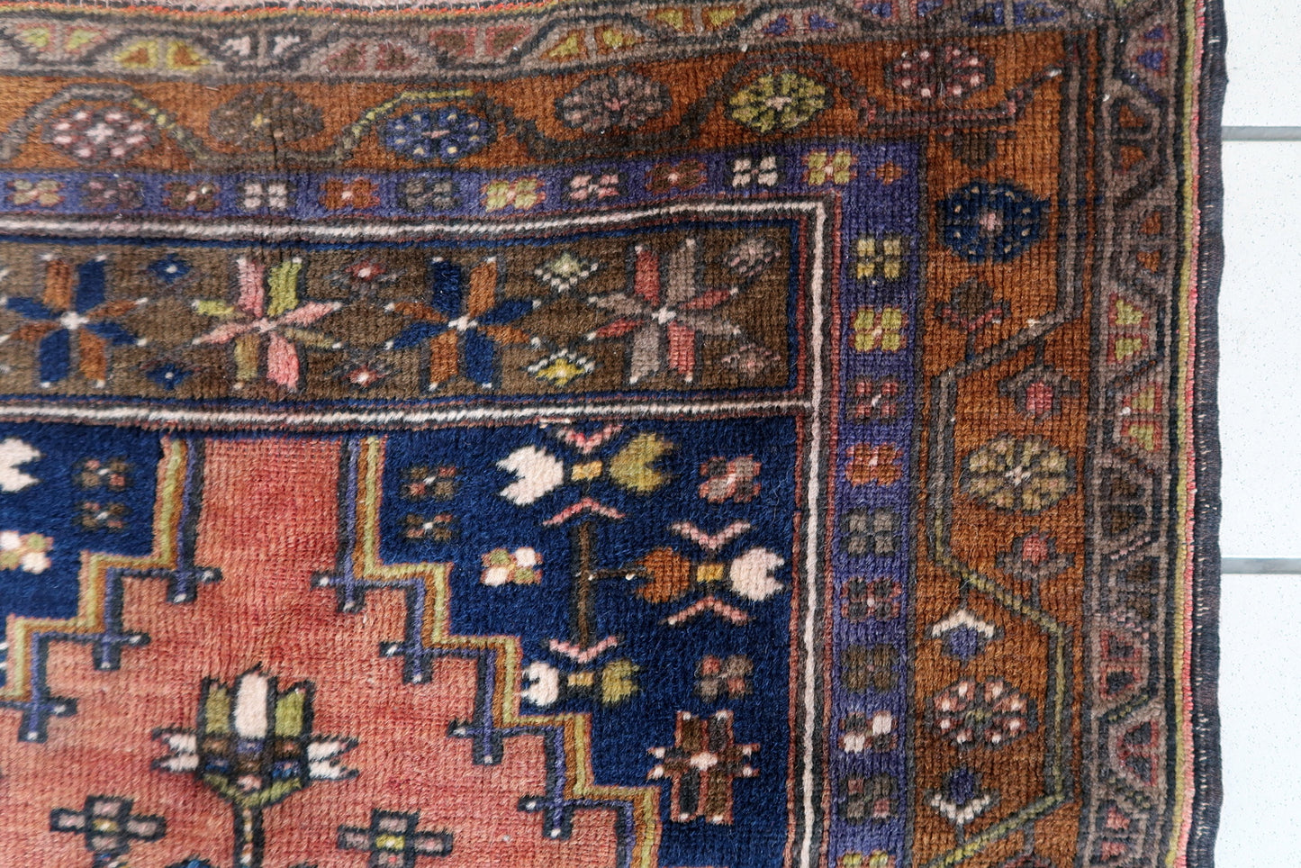 Handmade vintage Afghan Baluch rug 1940s