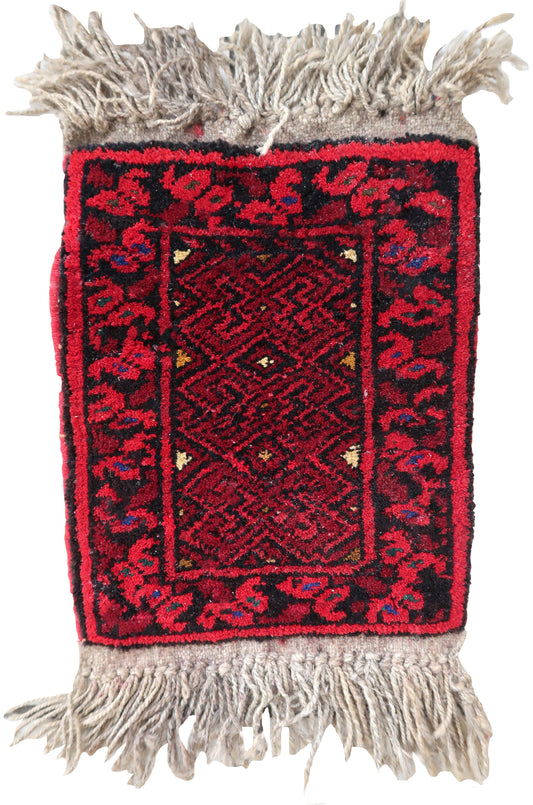 Handmade vintage Afghan Ersari mat 1970s