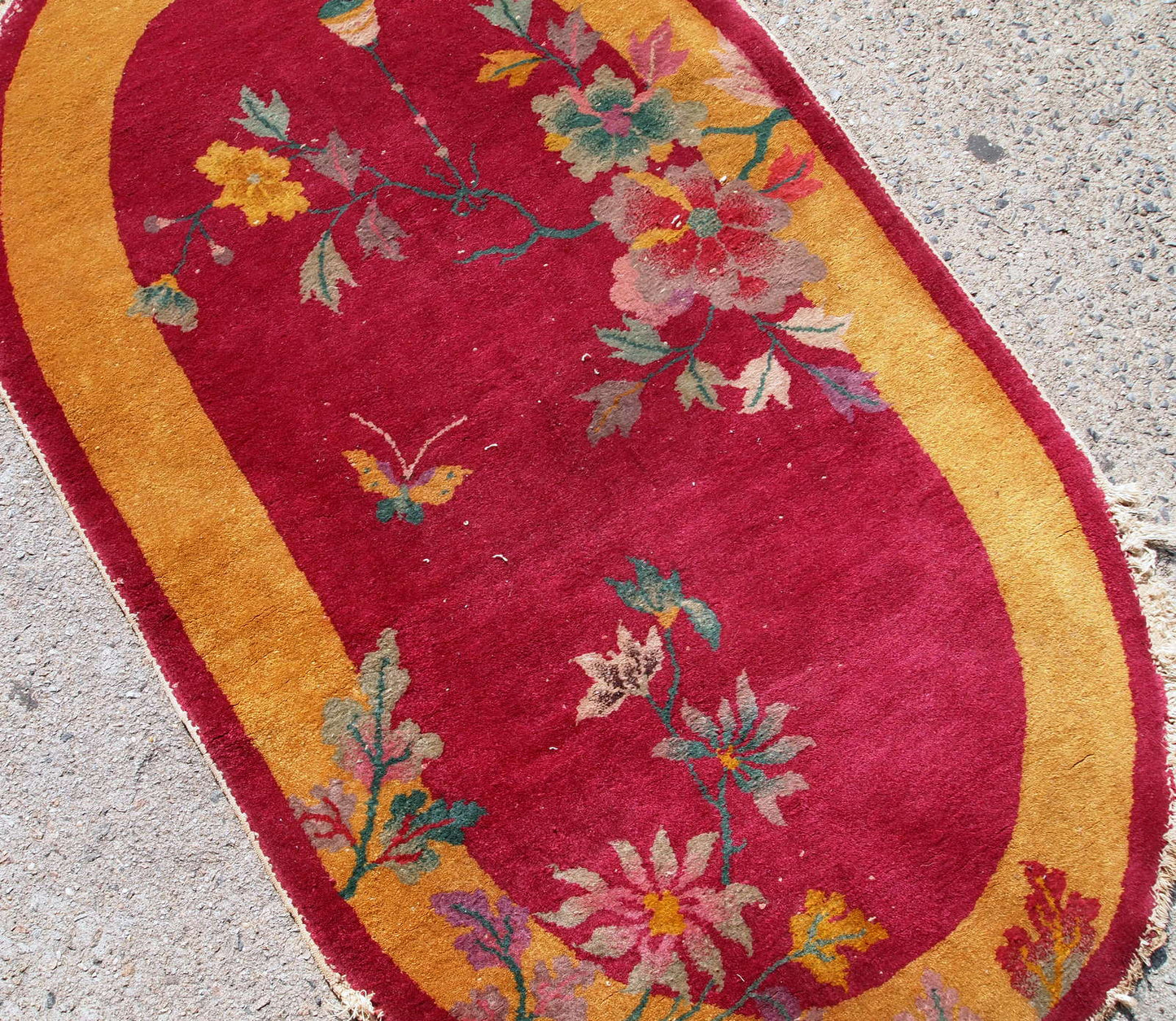 Handmade antique Art Deco Chinese rug 1920s