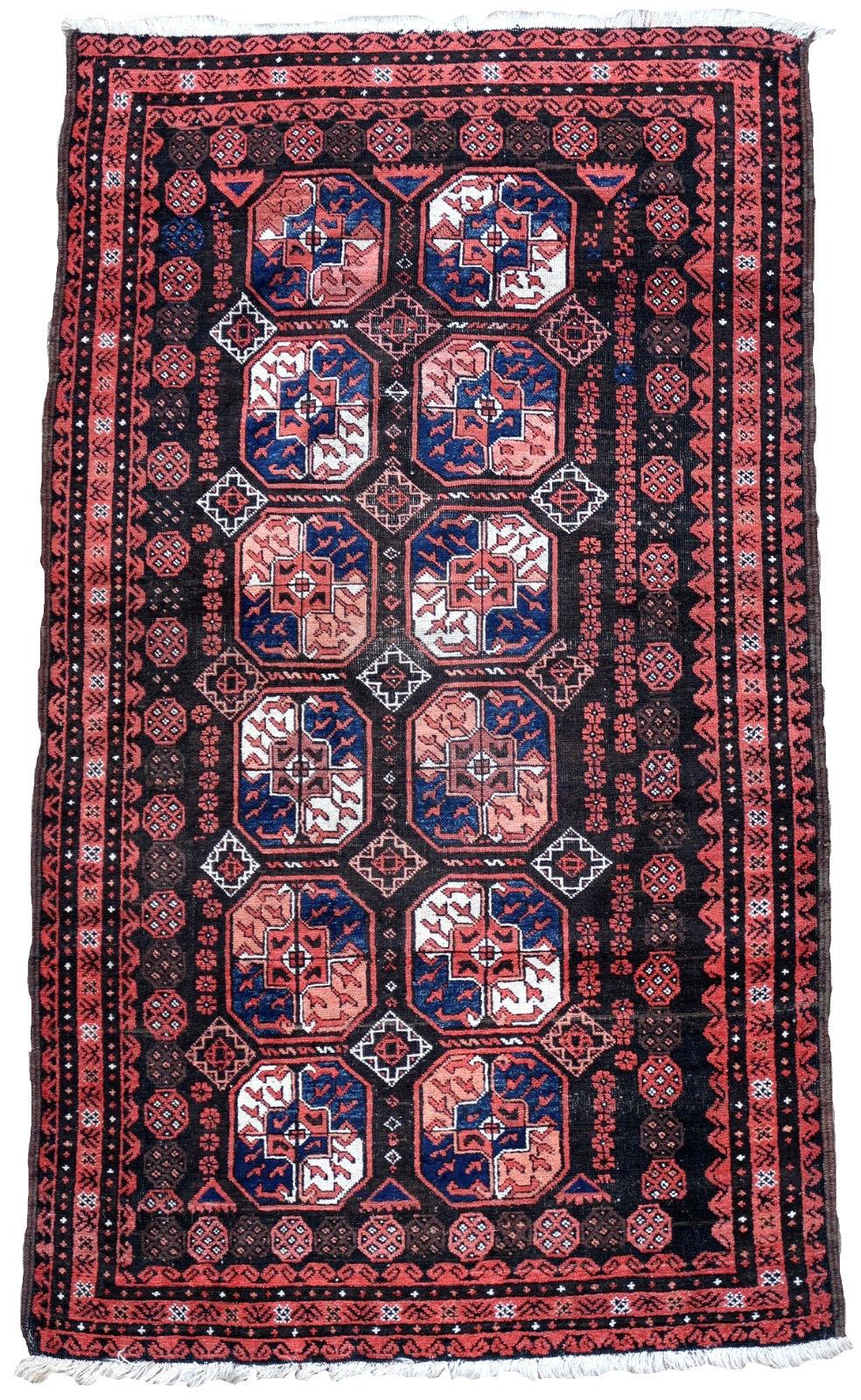 Handmade Antique Afghan Baluch Rug 3.3' X 5.8' (101cm X 176cm) 1900s ...